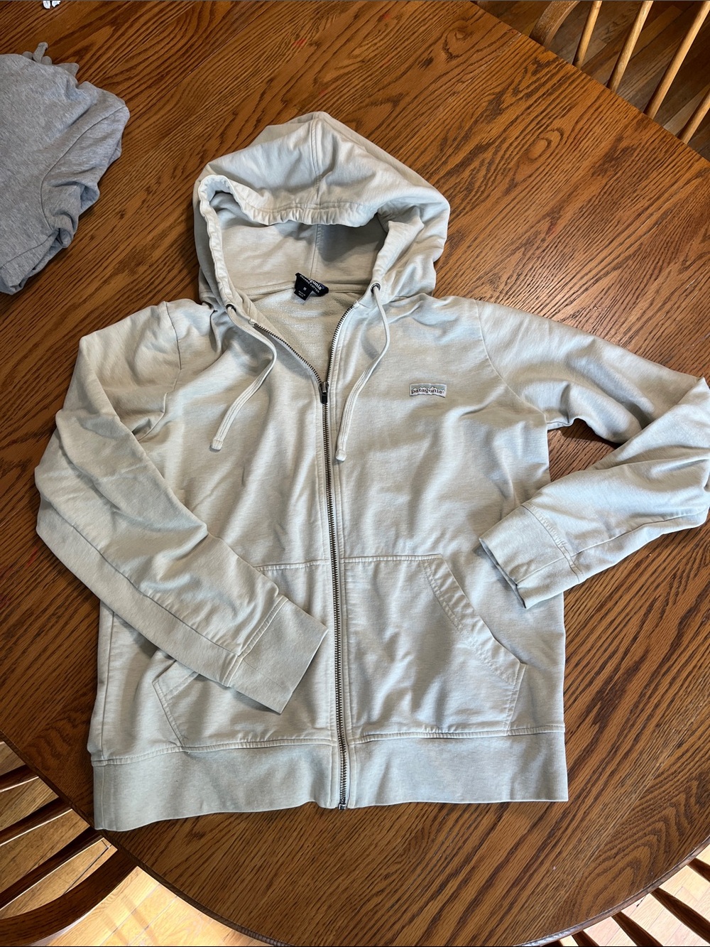 Cream colored Patagonia hoodie